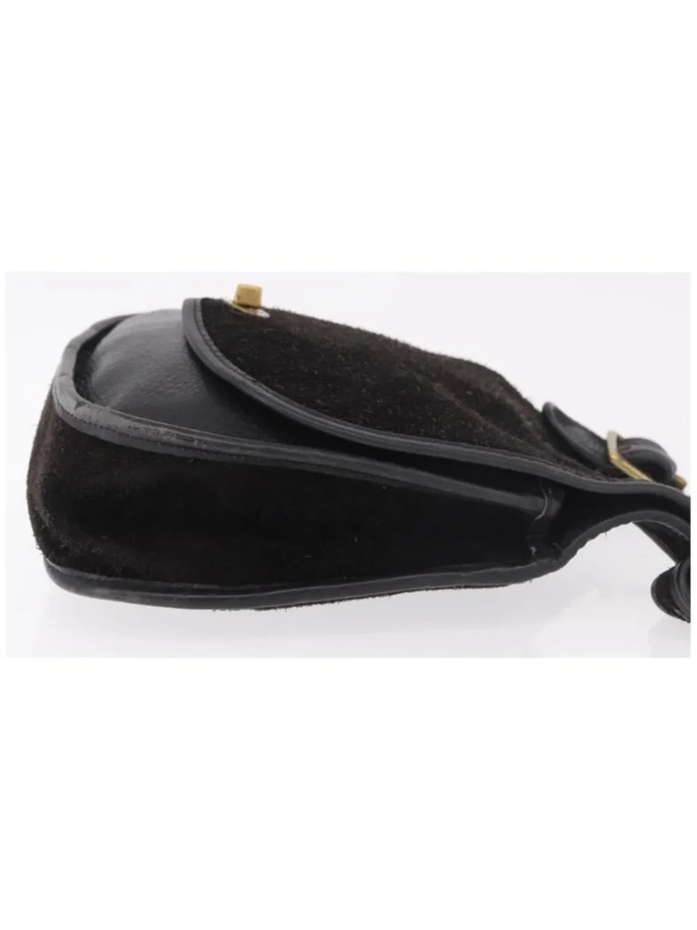 Authentic Coach Shoulder Bag Suede Black Gold